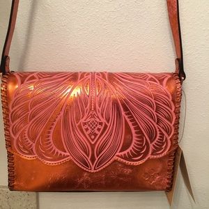 Patricia Nash Sarola Metallic Coral Purse